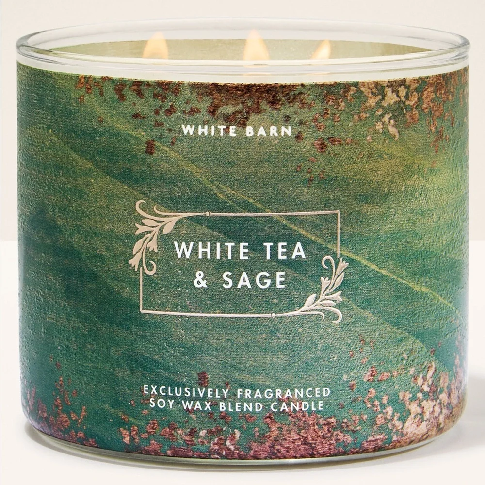 White Barn White Tea & Sage 3 Wick Candle